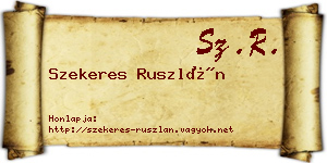Szekeres Ruszlán névjegykártya